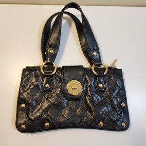 Michael Kors black quilted leather satchel with gold-tone hardware